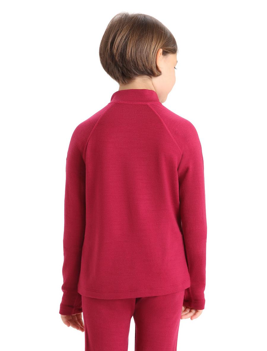 Kids' Icebreaker Merino 260 Tech Half Zip Thermal Top Long Sleeve Cherry | CA 1008CTVE